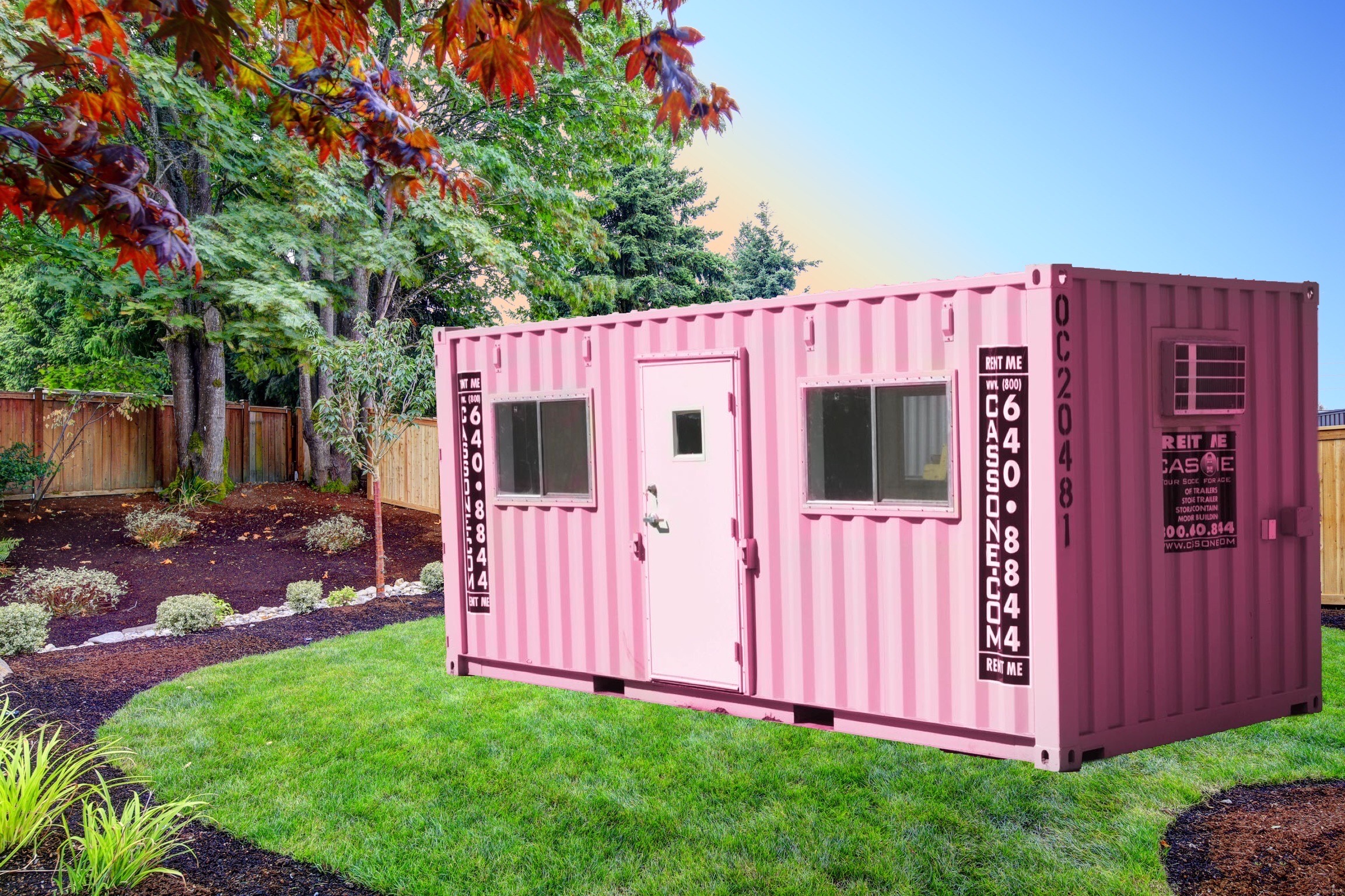 Shipping Container Conversions 20ft pink garden room CS69348, Case  Studies, Conversion Gallery