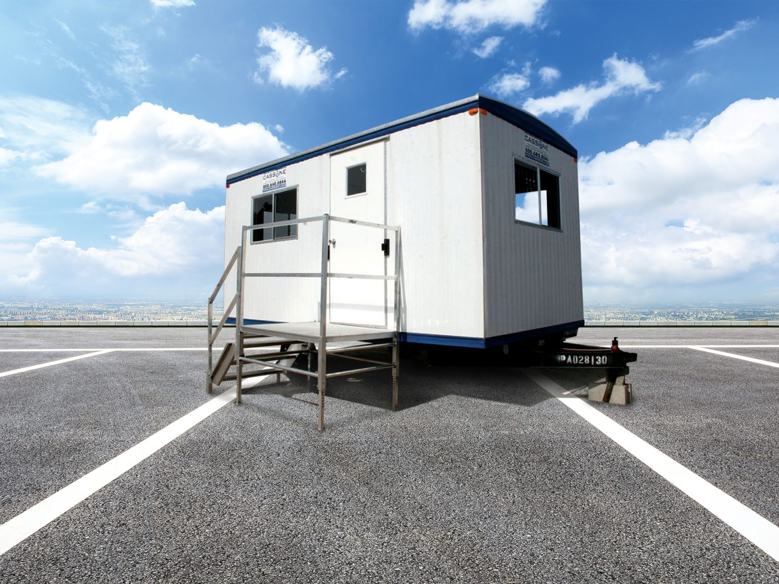 Used shipping containers at construction sites