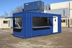 Shipping containers at construction sites