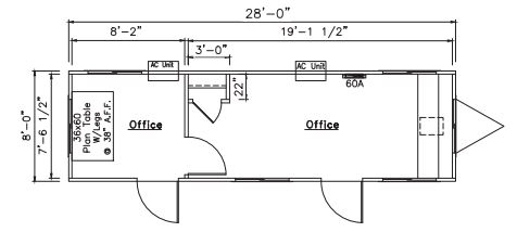 Office Trailers CA 8' x 32' Layout