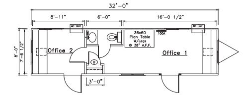 Office Trailer Mobile Unit CA 8' x 36'
