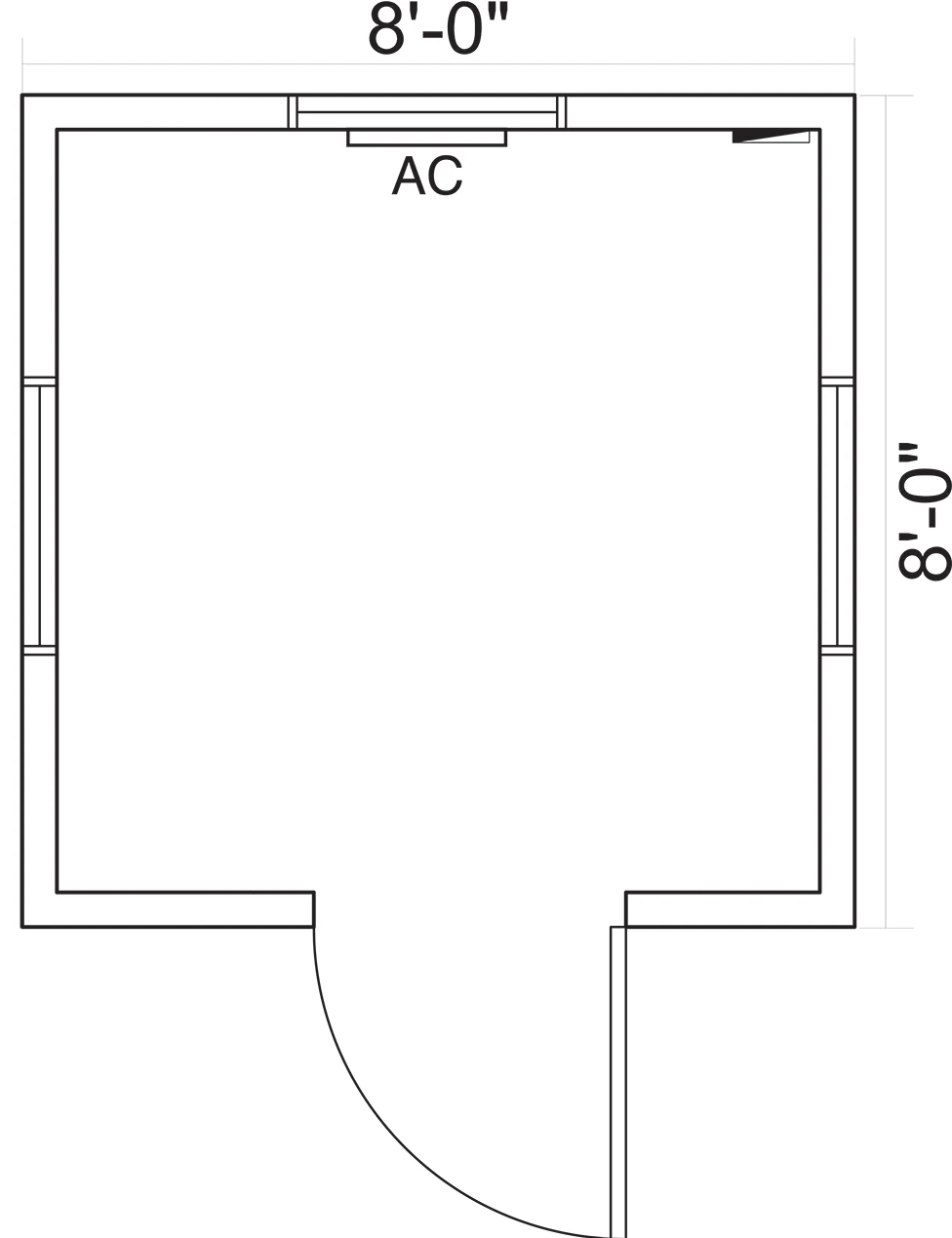 8x8 Guard Booth Floor plan
