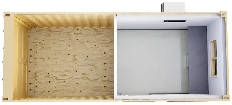 20ft storage office container 3D floor plan model OC 8x20