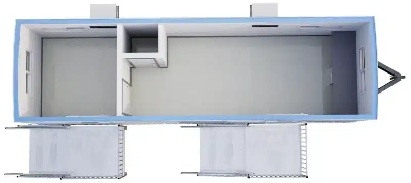 Office Trailer Mobile Unit CA 8' x 32' Floor Plan