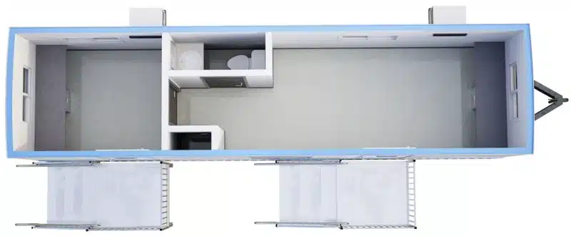 Office Trailer Mobile Unit CA 8' x 36' 3D floor plan