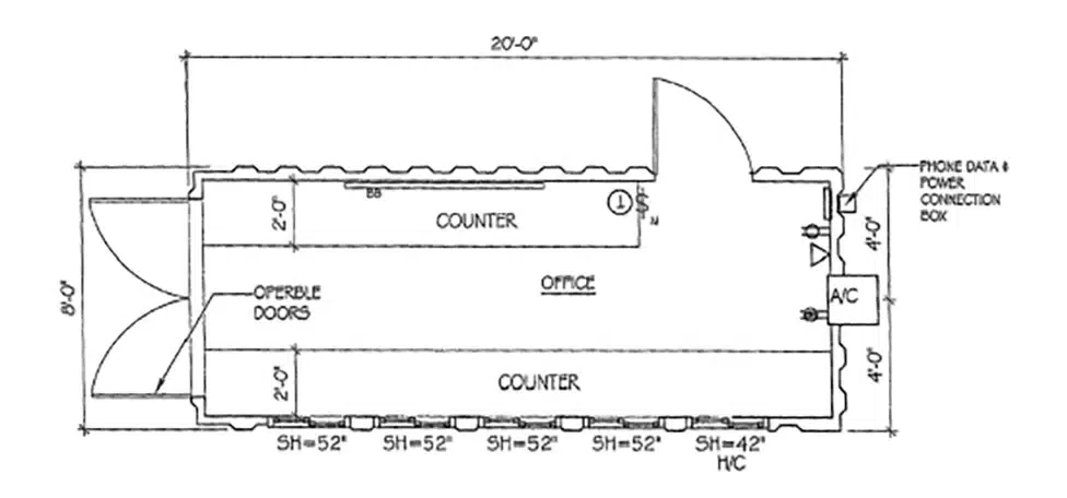Ticket booth floor plan